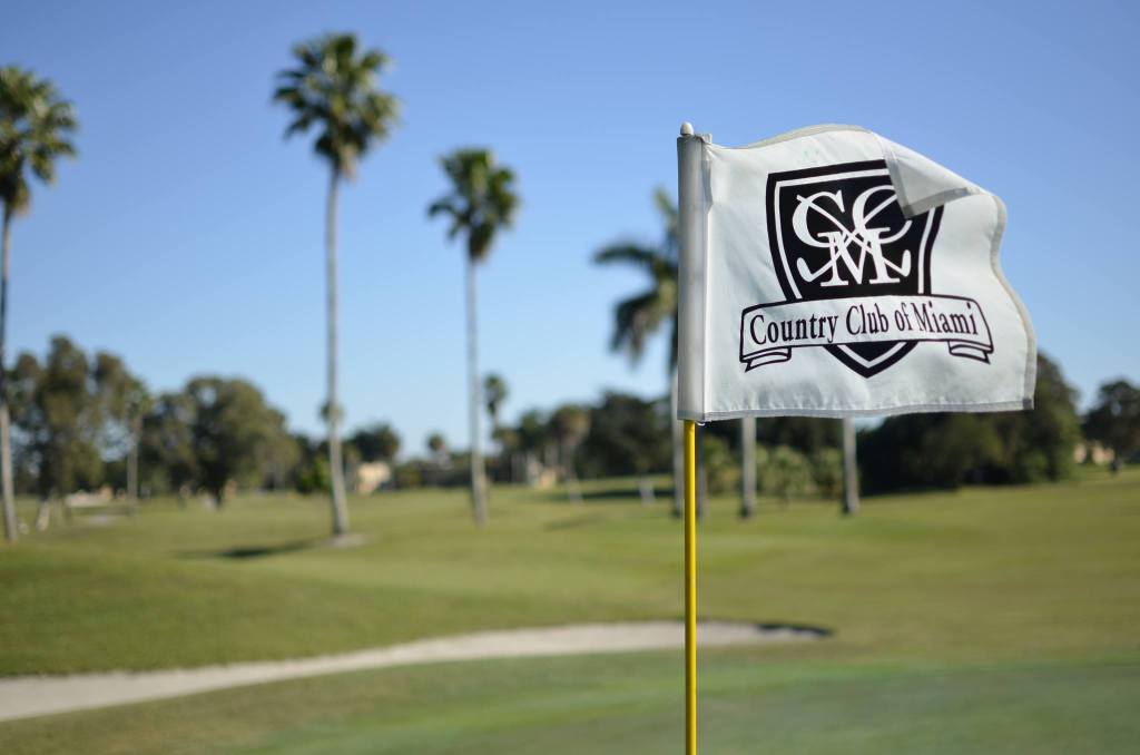 Flag on golf course near fairway